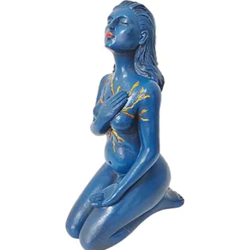 Blue  Goddess Mother Earth Statue - Gaia Altar Decor‎ , Fertility